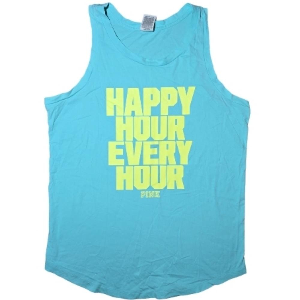 VICTORIA’S SECRET  HAPPY HOUR EVERY HOUR GRAPHIC TANK TOP SIZE MEDIUM